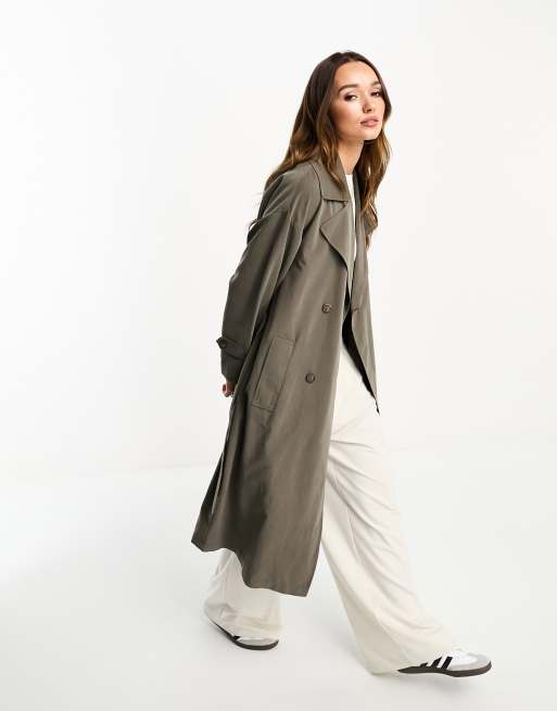 Stradivarius Fluid Chokoladebrun trenchcoat ASOS