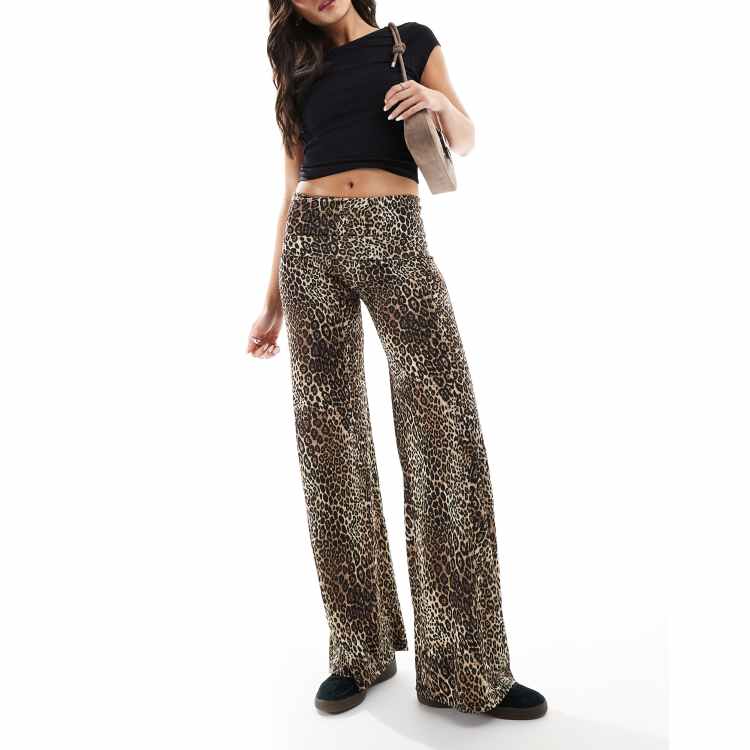 【wewemeu】LEOPARD VELVET FOLDED PANTS ★ Velvet Leopard pant | Best Price in 2024 at Mary Walter