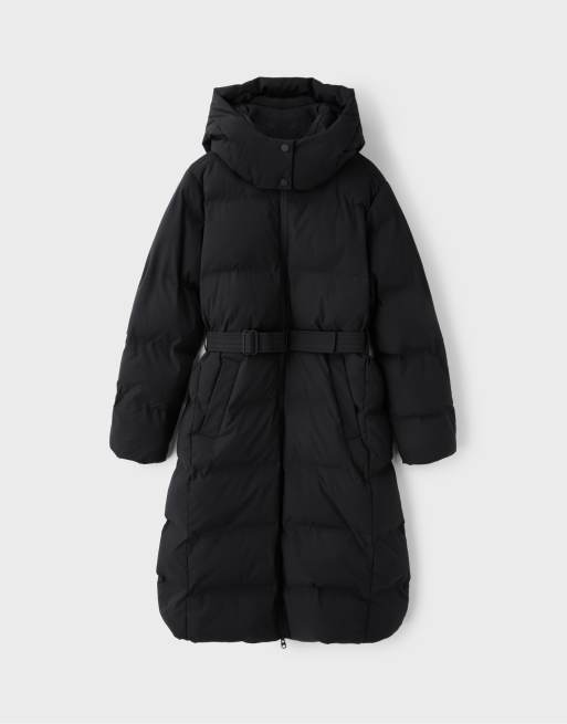 Stradivarius foret frakke med bælte i sort, 6 af 7