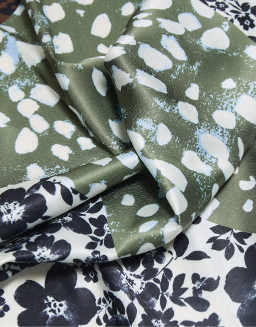 Stradivarius - Foulard à imprimés mélangés - Noir, 3 de 4
