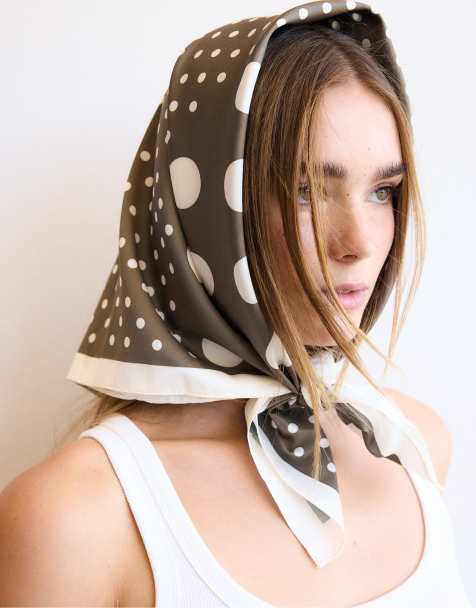 Stradivarius - Foulard à pois - Kaki - view 1