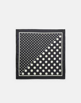 Stradivarius - Foulard à pois - Noir