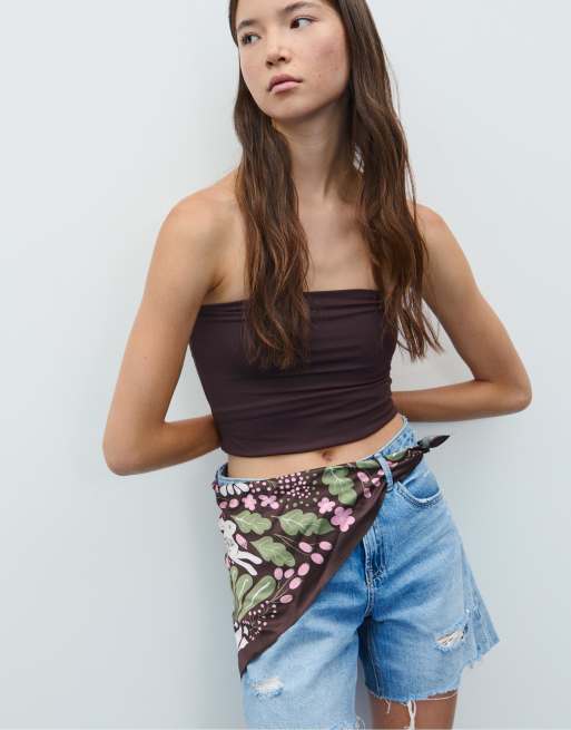 Stradivarius - Foulard fucsia con stampa