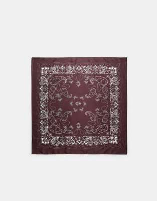 Stradivarius - Foulard imprimé - Bordeaux-Rouge