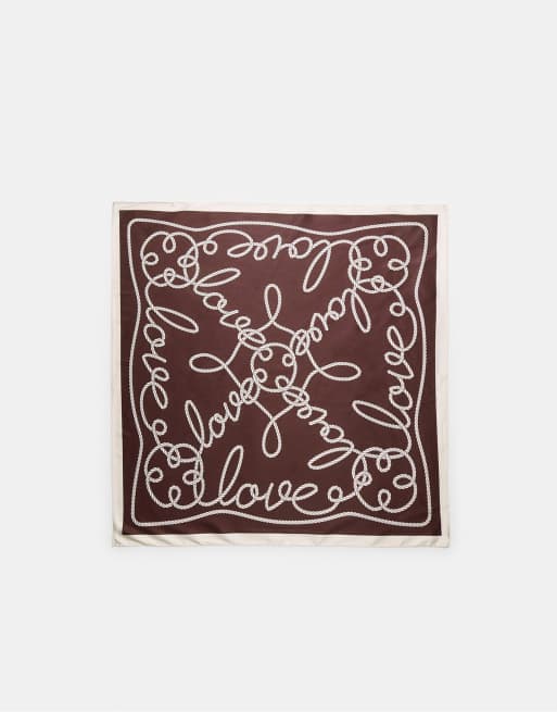 Stradivarius - Foulard imprimé - Bordeaux