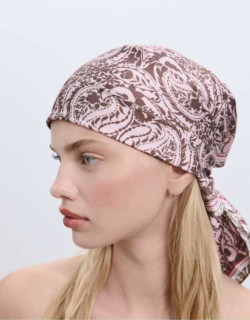 Stradivarius - Foulard rosa pastello con stampa