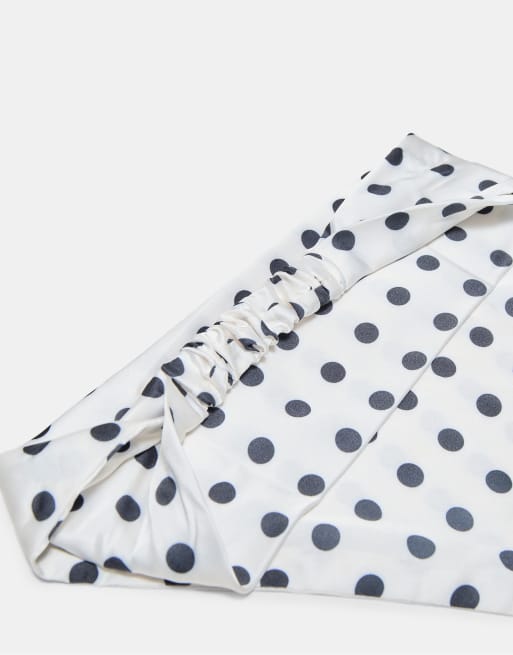 Stradivarius - Foulard triangolare bianco a pois, 4 di 4