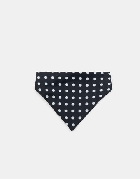 Stradivarius - Foulard triangolare nero a pois - view 1