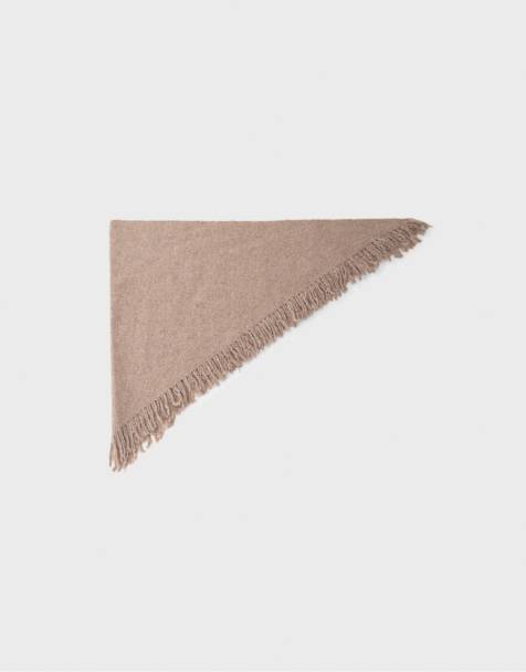 Stradivarius Fringed cape scarf in beige - view 1