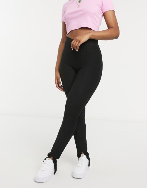 Stradivarius slit leggings black | ASOS