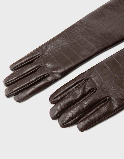 Stradivarius gants longs marron, 4 de 4
