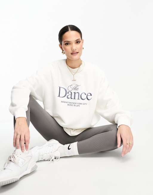 Stradivarius - Geborduurd sweatshirt in wit