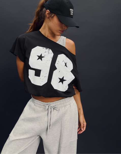 Stradivarius - Gelaagd T-shirt met pofmouwen in zwart - view 1