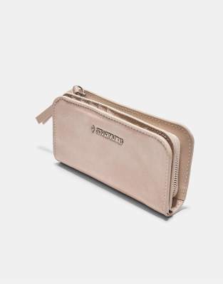 Stradivarius - Geldbörse in Ecru mit Reißverschluss-Weiß