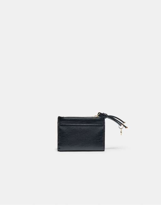 Stradivarius Geldbörse mit Reißverschluss-Zipperdetail in Schwarz, 3 von 4