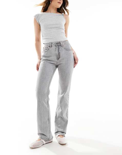 Stradivarius – Gerade geschnittene Vintage-Jeans in Grau - view 1