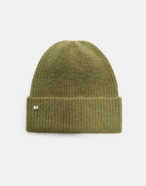 Stradivarius - Geribbelde muts met plaatje in groen - view 1