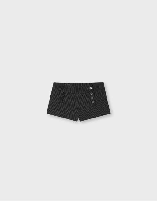 Stradivarius gestreepte bengaline short in zwart, 6 van 7