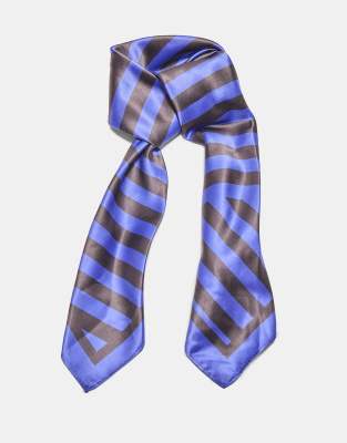 Stradivarius - Gestreiftes Tuch in leuchtendem Blau