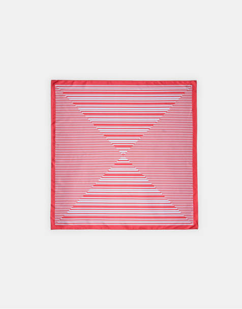 Stradivarius – Gestreiftes Tuch in Rot - view 1