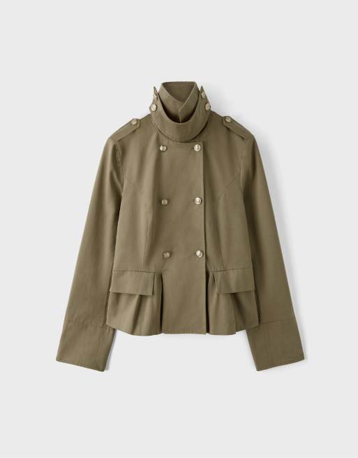 Stradivarius getailleerde blazer met knoopsluiting in beige, 5 van 6
