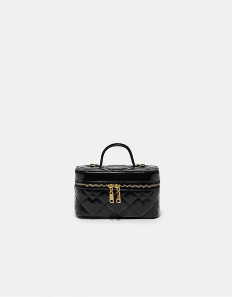 Stradivarius gewatteerde crossbodytas in zwart - view 1