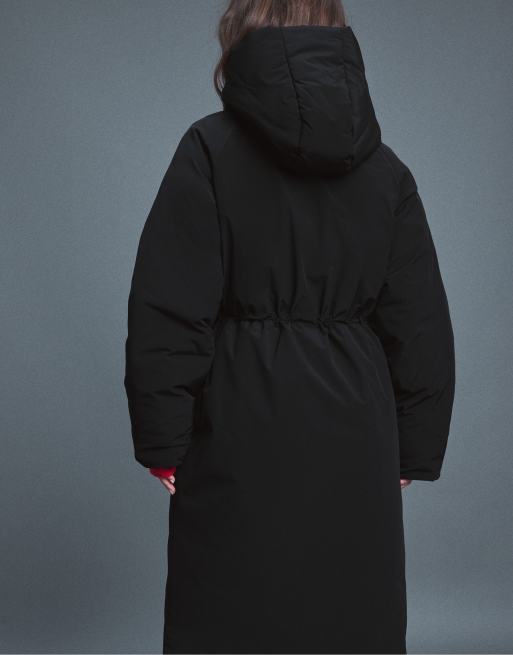 Stradivarius gewatteerde parka in zwart, 3 van 7