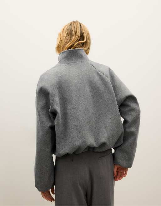 Stradivarius - Giacca bomber morbida grigia, 4 di 4