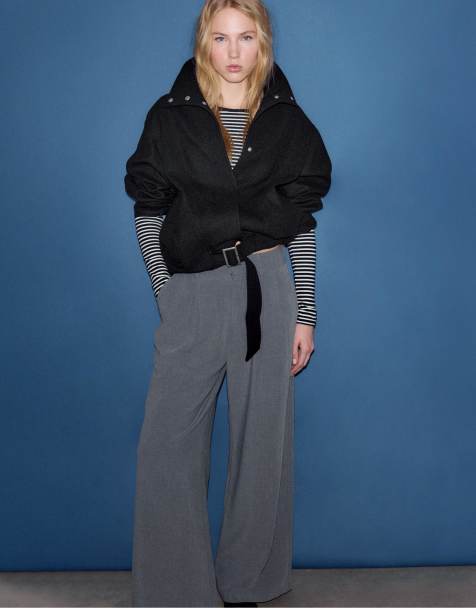 Stradivarius - Giacca bomber oversize morbida nera - view 1