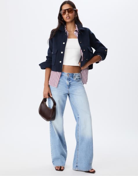 Stradivarius - Giacca corta morbida blu navy - view 1