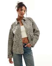 ASOS DESIGN Giacca di jeans con stampa leopardata stile western ASOS