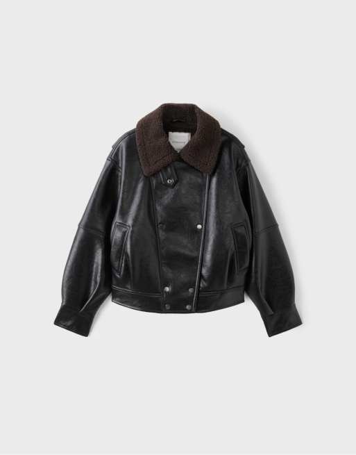 Stradivarius giacca double-face nera, 6 di 7