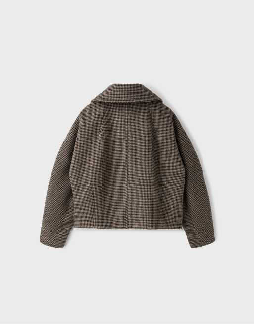 Stradivarius giacca in misto lana beige, 7 di 7