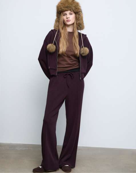 Stradivarius - Giacca morbida al tatto viola con cappuccio - view 1