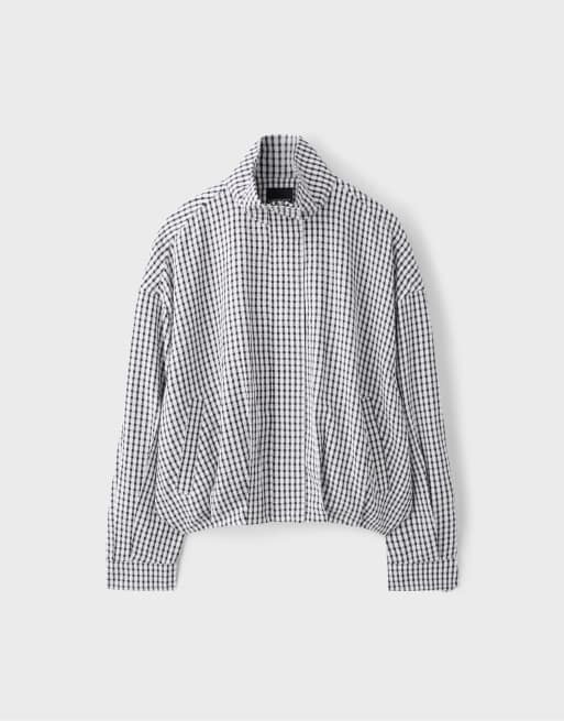 Stradivarius giacca oversize a quadri nera, 6 di 7