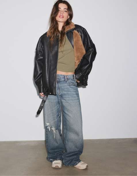 Stradivarius giacca oversize reversibile nera - view 1