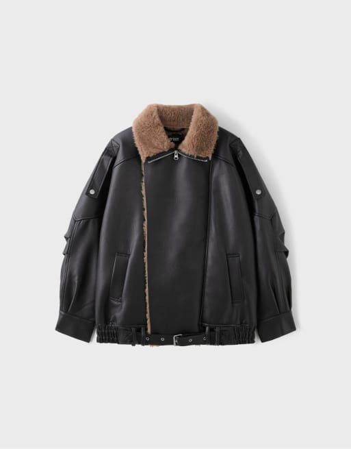 Stradivarius giacca oversize reversibile nera, 6 di 7