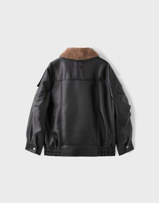 Stradivarius giacca oversize reversibile nera, 7 di 7