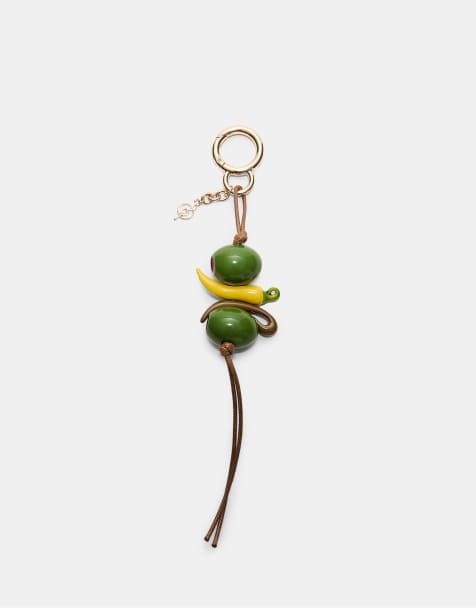 Stradivarius - Gilda - Portachiavi verde oliva con charm - view 1