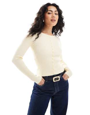 Stradivarius - Gilet côtelé ajusté - Jaune