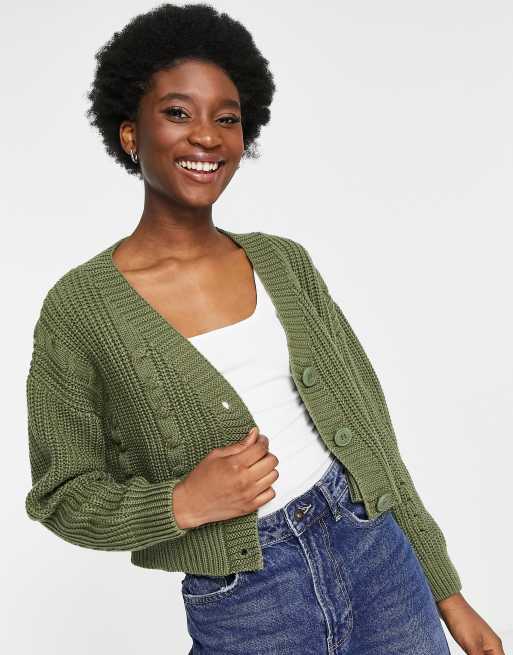 Stradivarius - Gilet coupe carrée - Kaki