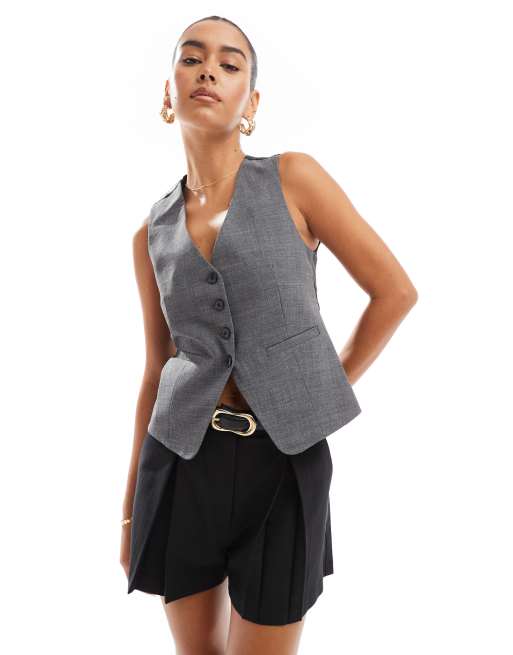 Stradivarius Gilet de costume Gris clair ASOS