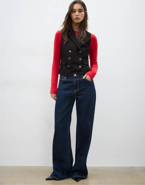 Stradivarius - Gilet doppiopetto nero - view 1