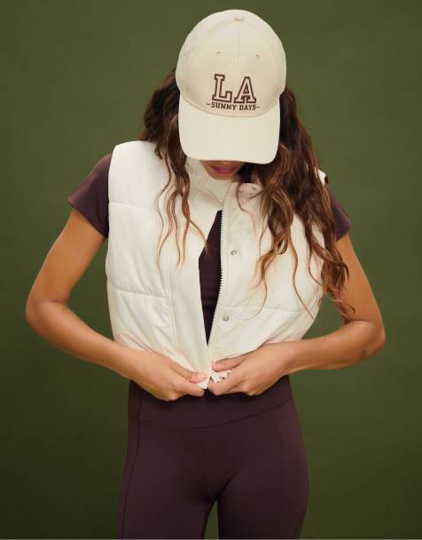 Stradivarius - Gilet imbottito marrone taglio corto - view 1