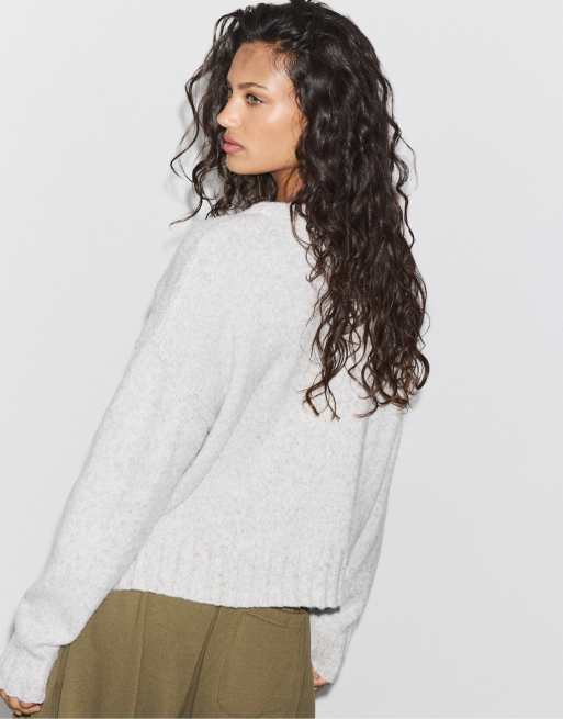 Stradivarius gilet oversize en maille gris chiné, 3 de 7