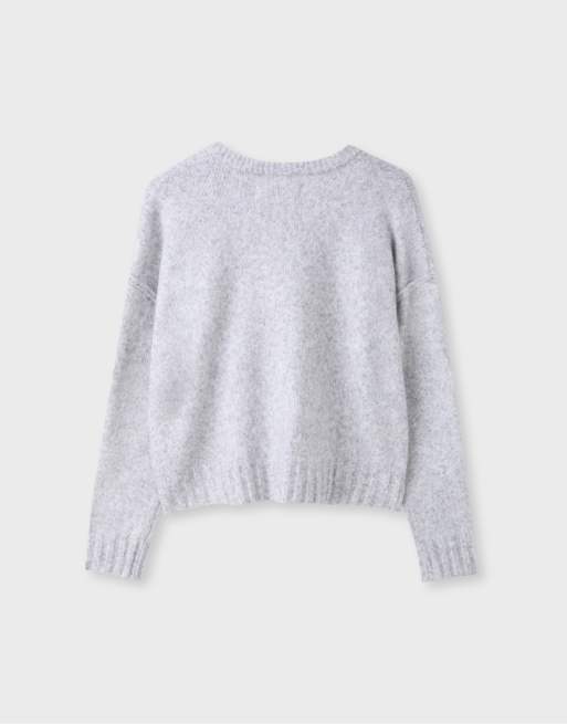 Stradivarius gilet oversize en maille gris chiné, 7 de 7