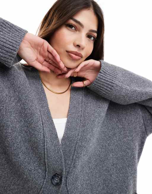 Gilet Oversize Tricoté WAREIKE Gris – Marque OPUS, Taille L – Occasion Très Bon état