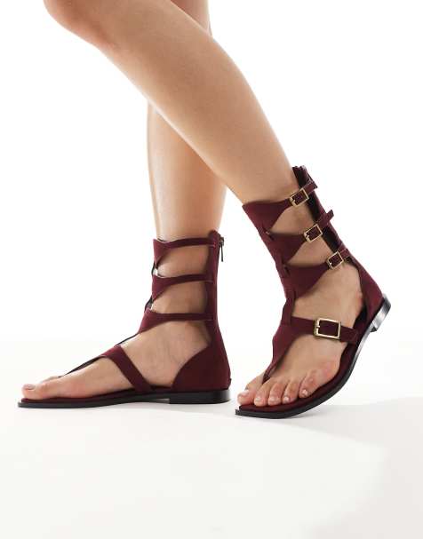 Stradivarius gladiator sandal in raspberry - view 1
