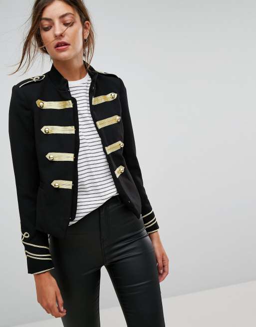 Black blazer with outlet gold trim