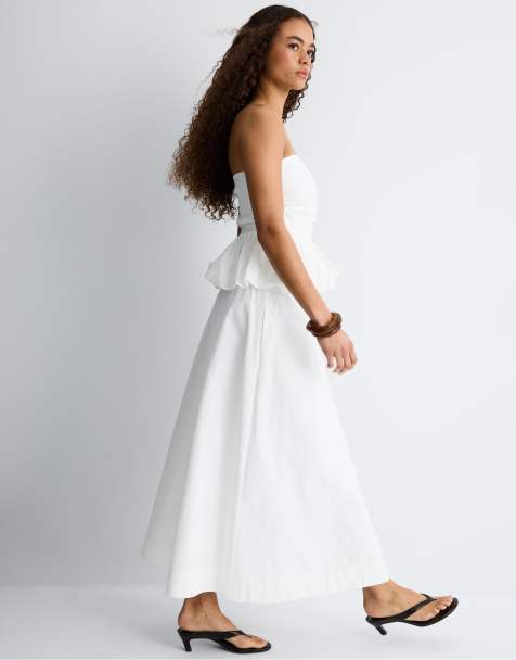Stradivarius - Gonna a palloncino bianca in coordinato - view 1